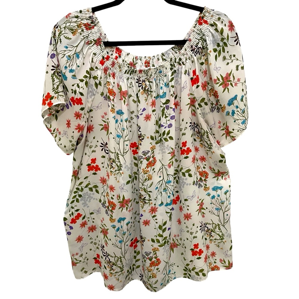 Floral Top Off-Shoulder Womens Size 1X by Violet & Claire